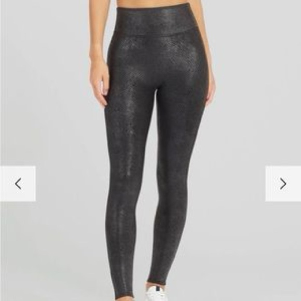 Spanx Faux Leather Foiled Snake Leggings 2XL